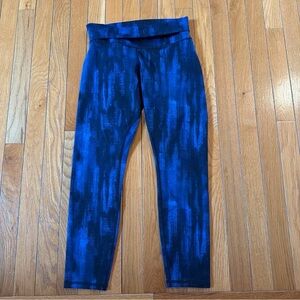 Lululemon Wunder Under Cropped Leggings Nightsky Blue Black Roll Down Waist Sz 6